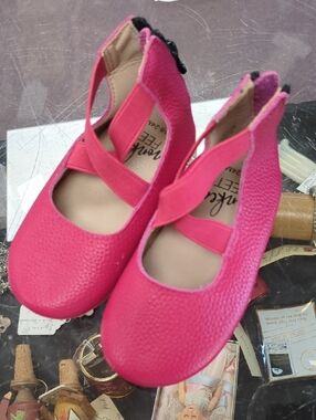 New Monkey Feet Leather Toddler Pink Mary Jane Flats